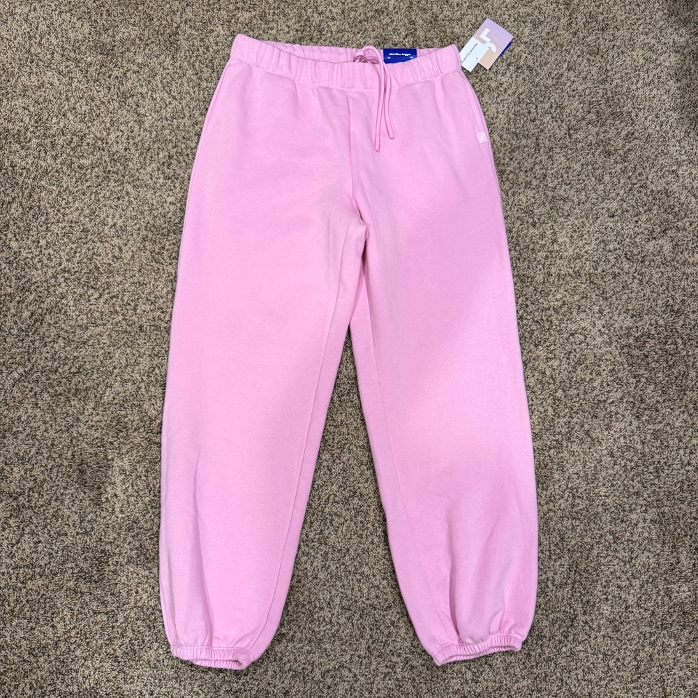 JoyLab Women's Cinched Fleece Mid-Rise Jogger~Pink~Size Medium